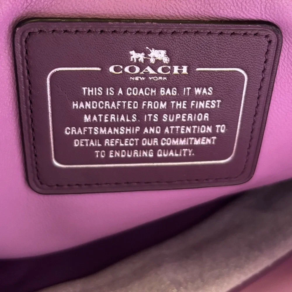 Coach Nomad Hobo Eggplant Glovetanned Leather Gold Hardware Minimalist OS NEW